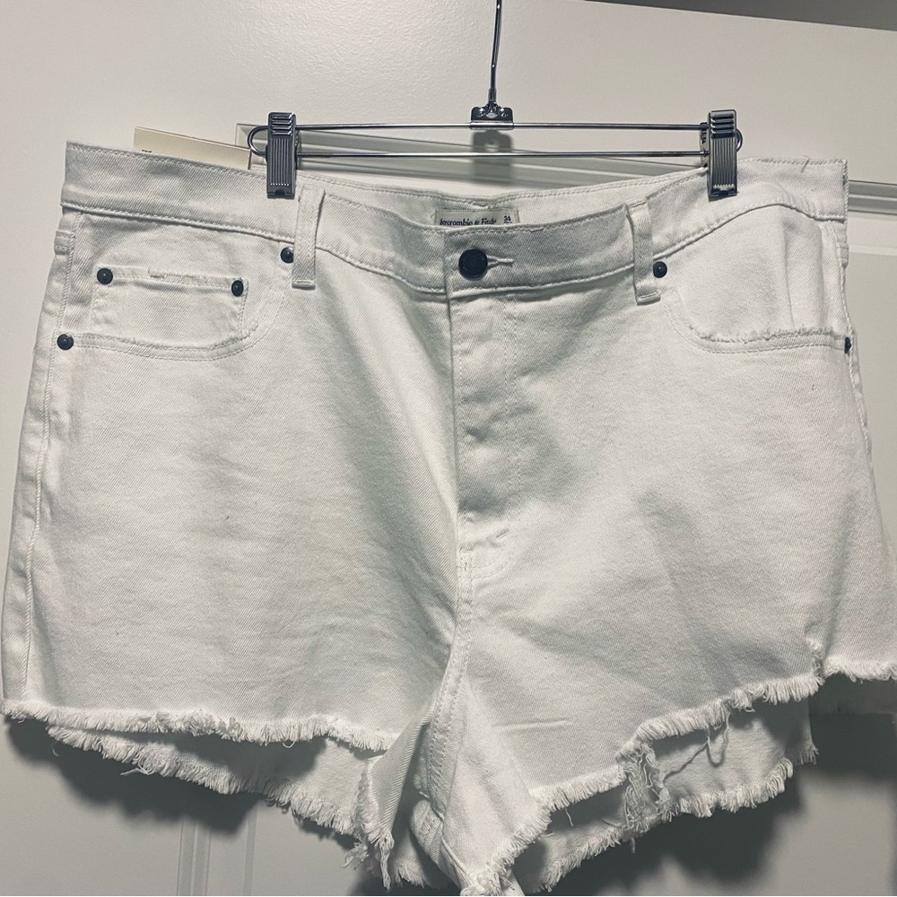 White cutoff shorts